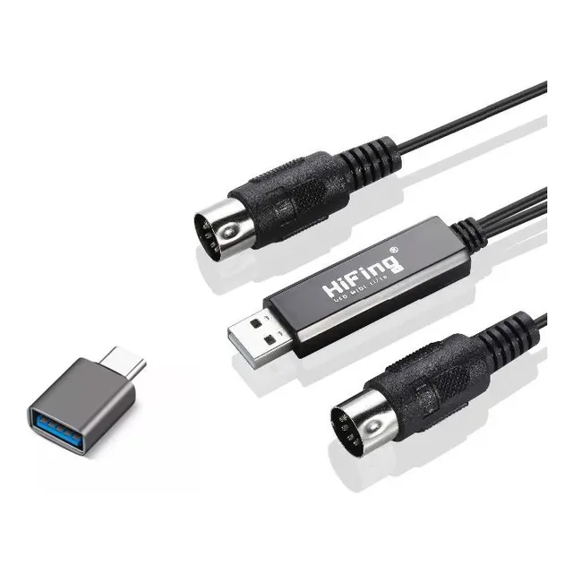Cable Interface Midi Usb  Macho 5 Pines 2m Pc Smartphone 