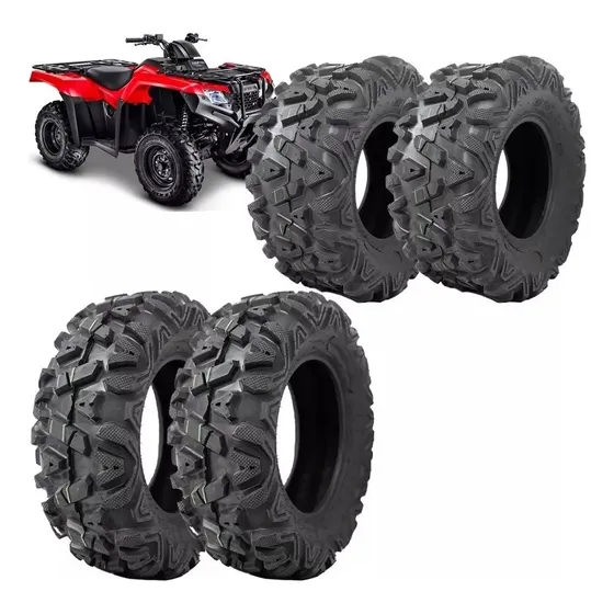 Jogo Pneu Quadriciclo Honda Fourtrax 420 24x8-12 E 24x10-11