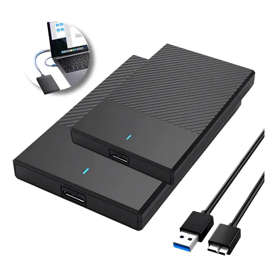 Case Hd Externo Kit 2 Sata 2.5 Gaveta Slim Usb 3.0 5 Gbps