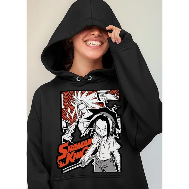Sudadera Negra Anime Shaman King Spirit Soul