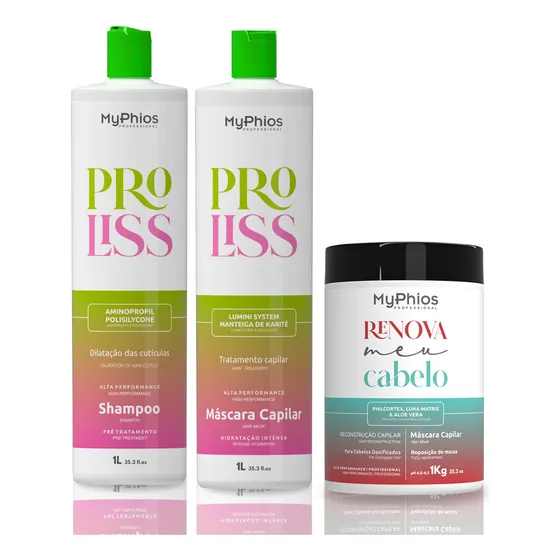 Escova Progressiva Myphios Proliss + Masc. Renova Meu Cabelo