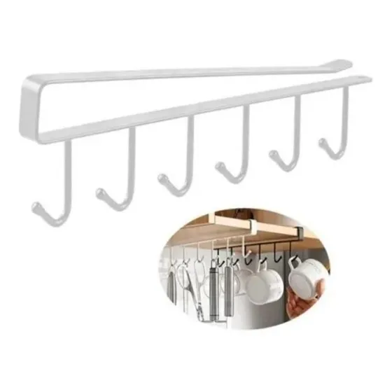 Colgante Organizador Cocina Estante Porta Tazas 6 Ganchos
