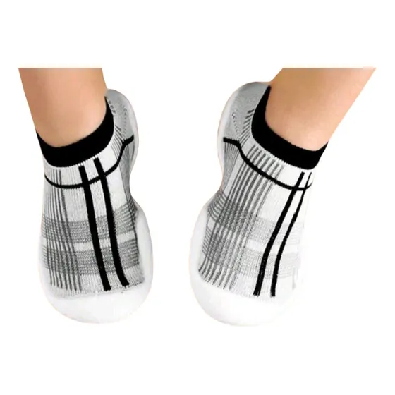 Zapatos Para Bebes Transpirables Blanco A Cuadros