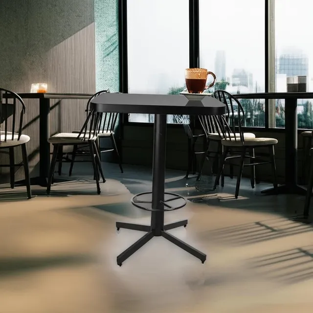 Mesa Periquera Restaurante Bar Cafetería Lounge Taqueria Color Negro/Negro