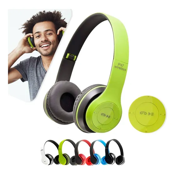 Fone De Ouvido Over-ear Gamer Sem Fio Davely Bluetooth P47 Wireless P47 Verde