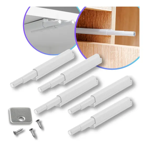 Kit 10 Fecho Pulsador Magnético Branco Toque Sobrepor Tip-on
