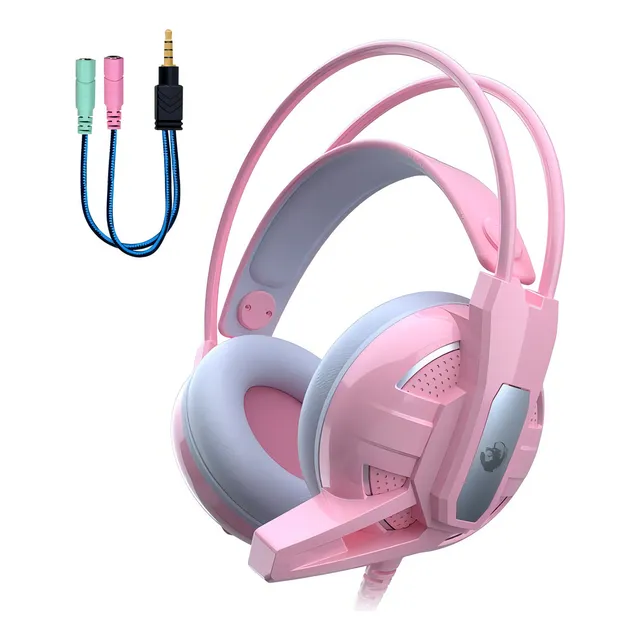Diadema Gamer Ps5 Xbox Serie X Pc Lap 3.5mm 7.1 Canales Pink Color Rosa Color de la luz No aplica