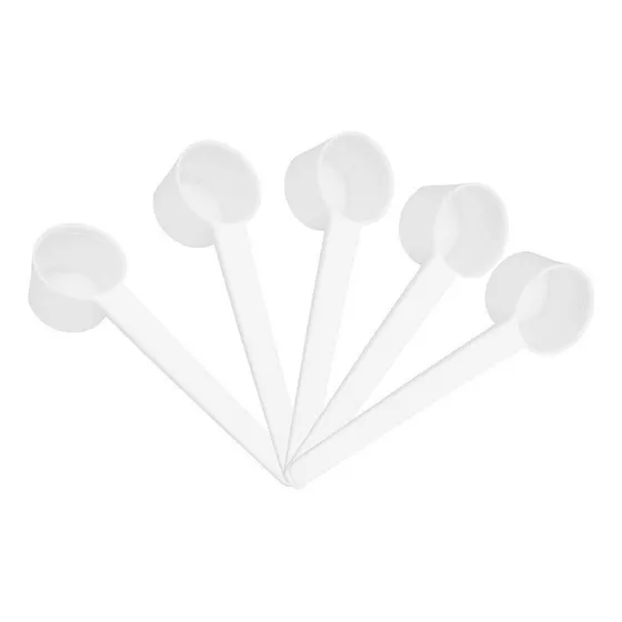 Kit 5 Medidores Plásticos Scoop 5 Gramas Graduado Cor Branco