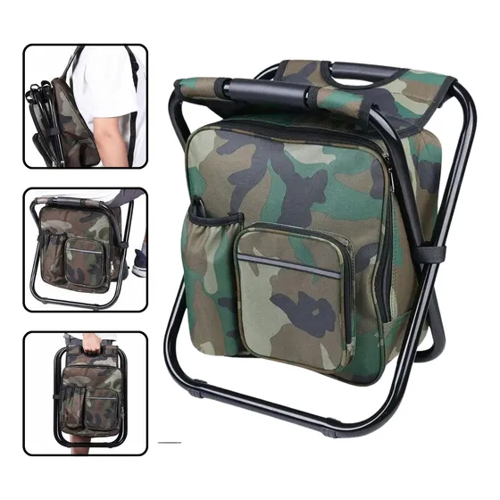 Cadeira Mochila Banqueta Bolsa Semi Termica Banco Dobravel Pesca Acampamento Pescaria Camping Praia Ar Livre Piquenique Portatil 2 Em 1 Multiuso Snel Camping