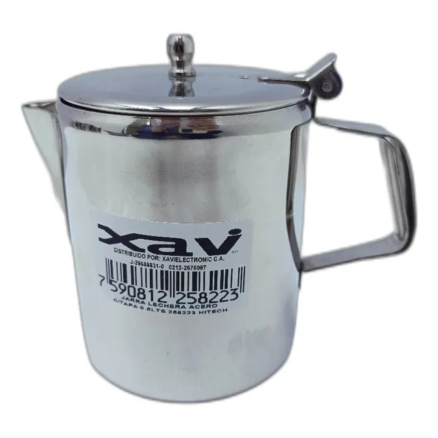 Jarra Lechera Leche Cafetera Cafe Acero C/tapa Hitech 9136