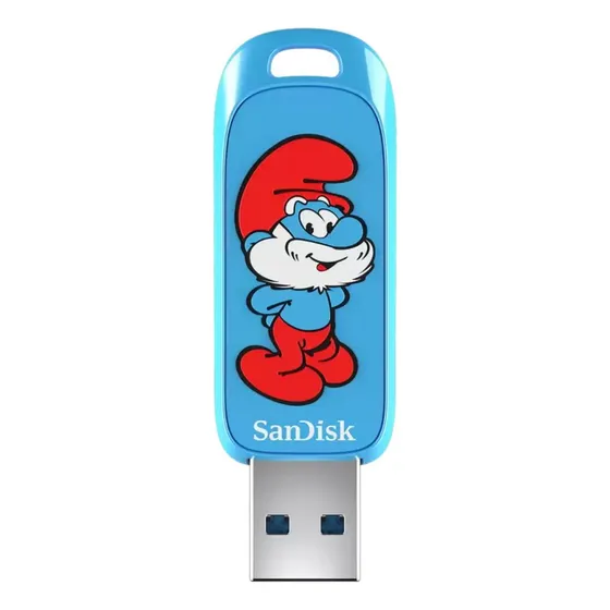 Pendrive Sandisk Smurfs, 128gb, Usb 3.2, Sdczis-128g-g46