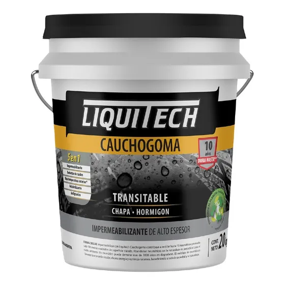 Merclin Liquitech Caucho Goma Impermeabilizante 20kg Gris