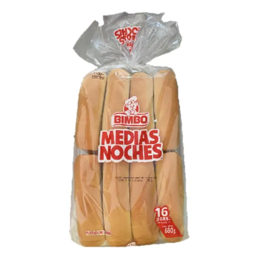 Pan Para Hot Dog Bimbo Medias Noches 4 Bolsas De 16 Pzas C/u