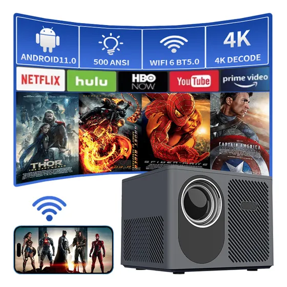 Proyector Resolución Auto Wifi6 8k Android 11 1080p 10000 Lm