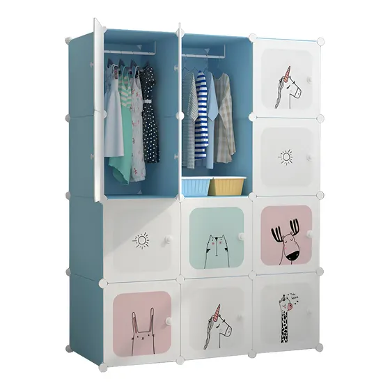 Armario de Plástico Portátil Folira Sky Blue con 12 Puertas para Ropa | Envío gratis
