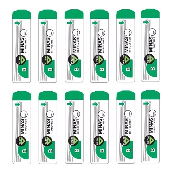 Pack X 12 Tubos Minas Pizzini 09mm X 12 Lapiz Mecanico