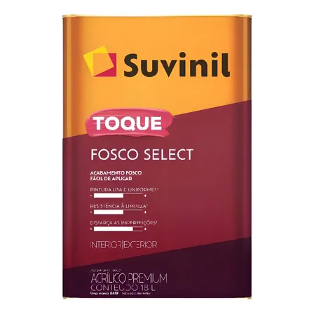 Tinta Acrílica Fosca Suvinil Premium 18L Branco Neve Interno Externo