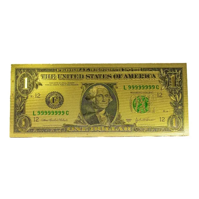 Billete Dólares Metálico De La Suerte Y Abundancia 2 Caras