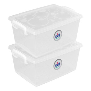 Caixa Organizadora Tampa Com Trava 400ml Mini Ordene Bel 2pç Caixa Organizadora Tampa Com Trava 400ml Mini Ordene Bel 2pç
