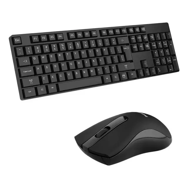 Kit Teclado Con Mouse Inalambrico Philips C501 Color Negro