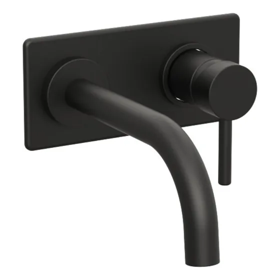 Griferia Monocomando Lavado Pared Vector Negro Hidromet