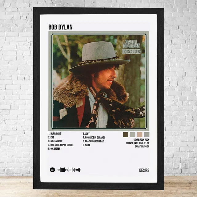 Cuadro Bob Dylan Desire 30x40 Con Vidrio Y Marco Madera C886
