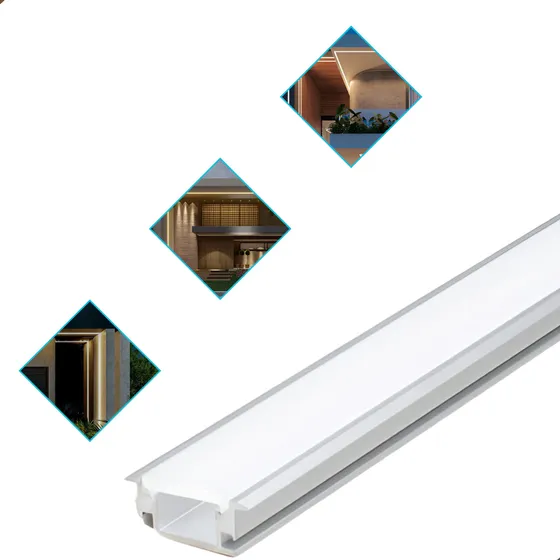 Perfil De Led Embutir Alumínio Ip68 slim P/ Áreas Externas