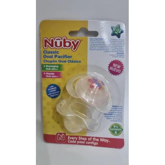 Nuby - Chupón Bebe Diseños Con Tapa 6 12m (0% Bpa)