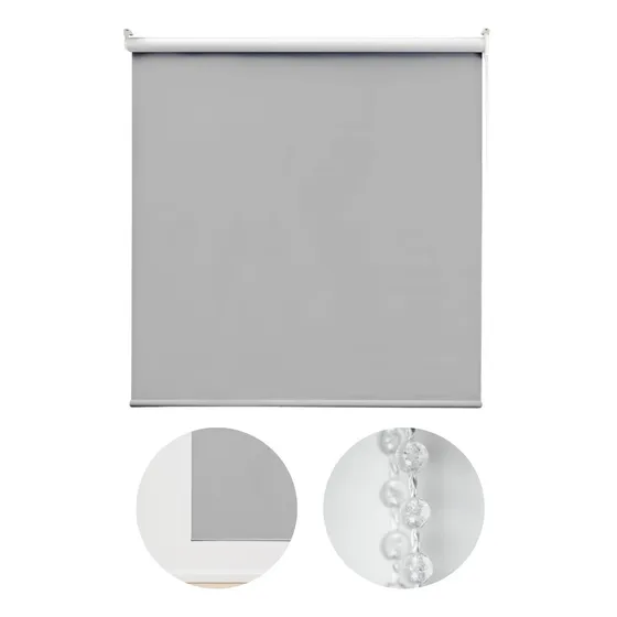Persiana Enrollable Cortina Roller Lisa 60cm X 180cm Colores Gris Claro