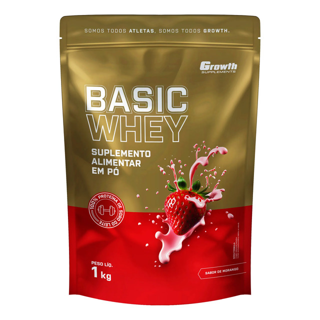 Basic Whey 1kg Growth Supplements Morango Basic Whey 1kg Growth Supplements Morango