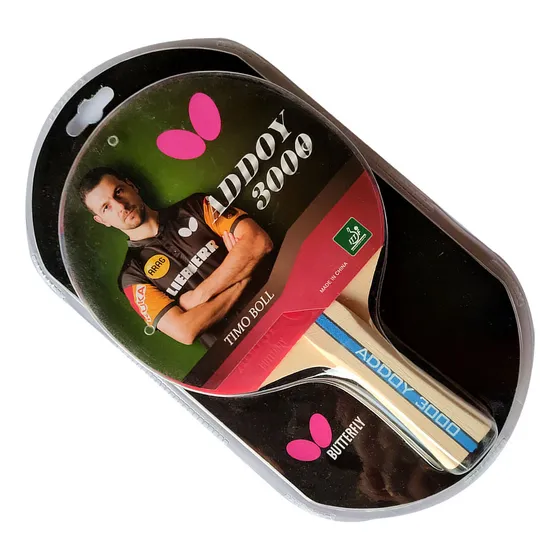 Raquete de ping pong Butterfly Timo Boll 3000 preta/vermelha FL (Côncavo)
