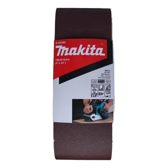 Pack 3 Lijas De Banda 4''x24'' (100x610mm) - Makita Cantidad De Granos 240