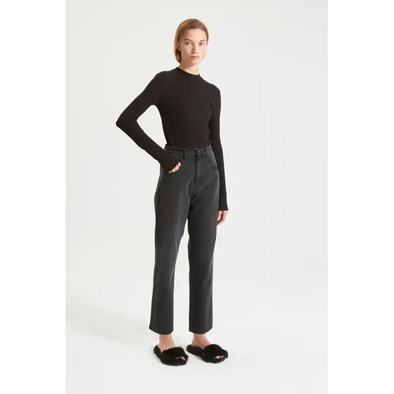 Jean Crop New Negro De Mujer Maria Cher Algodón