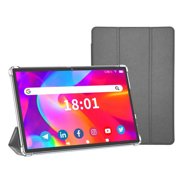 Tablet Android 10.1" 64gb 4gb Ram TF 512GB Expandable 8000mAh Battery 5G WiFi + Bluetooth 5.0 Dual Camera | HD IPS Screen with Case Fast Charging