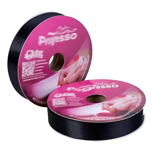 Fita De Cetim Progresso Diversas Cores N°5 22mm 50m - 1 Rolo Cor 219 - Preto