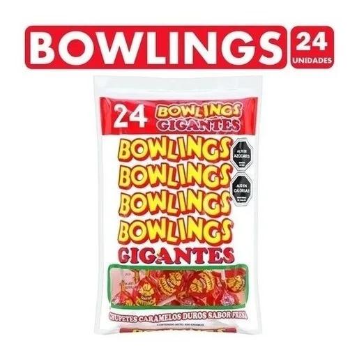 Coyacs Chupetes Bowlings 24 Unidades Sabor A Fresa