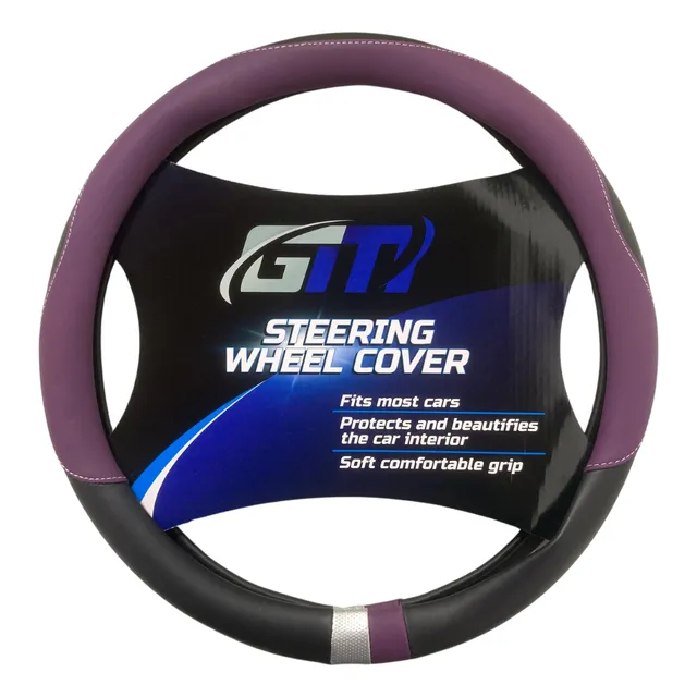 Forro De Volante Semi Sintético Negro/morado Mg