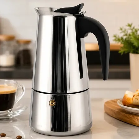 Cafeteira Italiana Inox - 6 Xícaras Cafe Expresso
