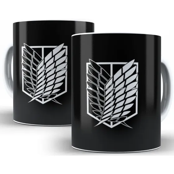 Caneca Asas Da Liberdade Attack On Titan Snk Anime 325 Ml
