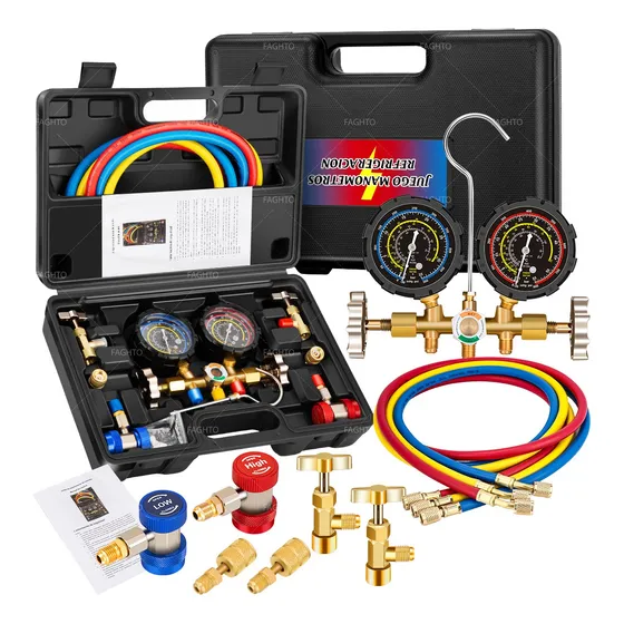 Juego Manometros Refrigeracion Manifold R134a R404 R410a R22