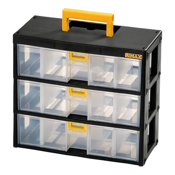 Caja Organizadora Modular 3 Niveles 31x14x28 Cms Rimax Color Negro