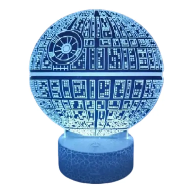 Lámpara 3d Star Wars Estrella De Muerte 