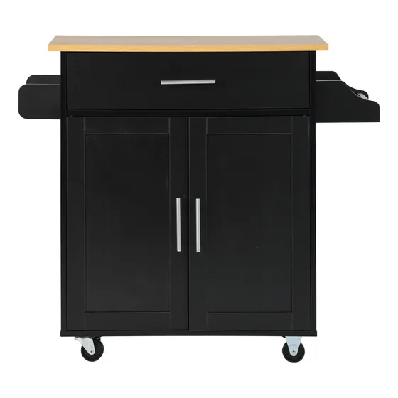 Gomyhome Carrito De Almacenamiento Cocina Con Clóset De Almacenamiento Y Cajones Para Comedor Negro
