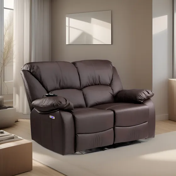 Sofá Sillón 2 Cuerpos Reclinable Masajeador Electrico Living