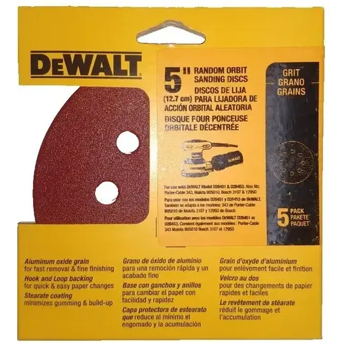 Lijas Con Velcro Dewalt 125mm Para Lijadora Roto Orbital Cantidad De Granos 120 | Cuotas sin interés