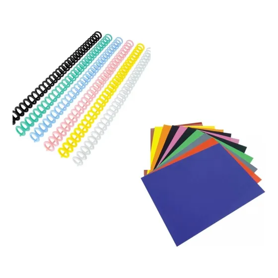 Kit Encuadernación +10 Rulos Kw- Trio + 20 Tapas Pvc