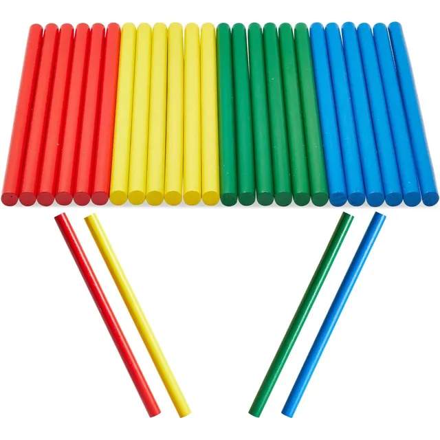 Paquete De 24 Palos De Ritmo Para Niños, Madera, 20 Cm, 4 Co