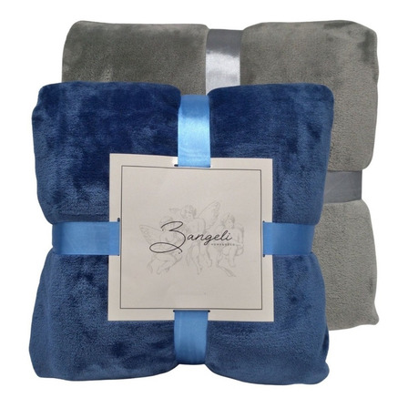 Frazada Polar Térmica 2 Plazas - Pack 2 Unidad - 3angeli Color Grey/navy Frazada Polar Térmica 2 Plazas - Pack 2 Unidad - 3angeli Color Grey/navy