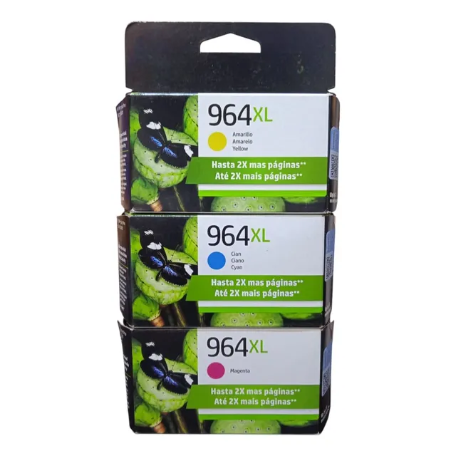 Paq 3 Pzas Cartucho Original Hp 964xl Colores