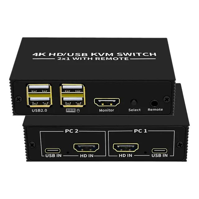 Hub Usb Chaveador Switch Kvm 2 Portas Hdmi 4k Mouse Teclado